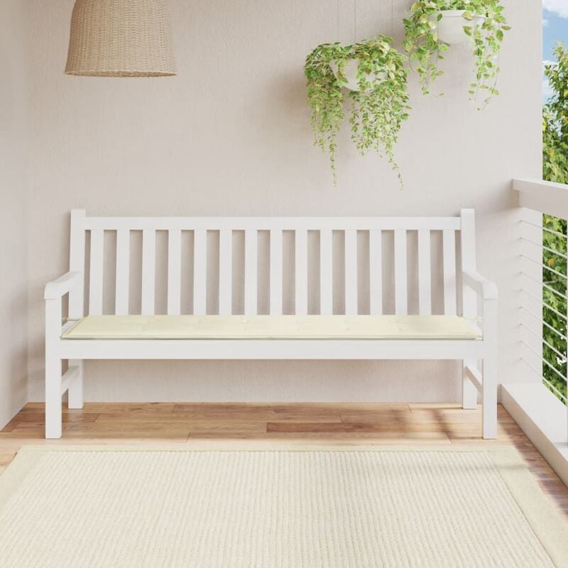 

Cojín de banco de jardín blanco crema 180x50x3 cm - Crema