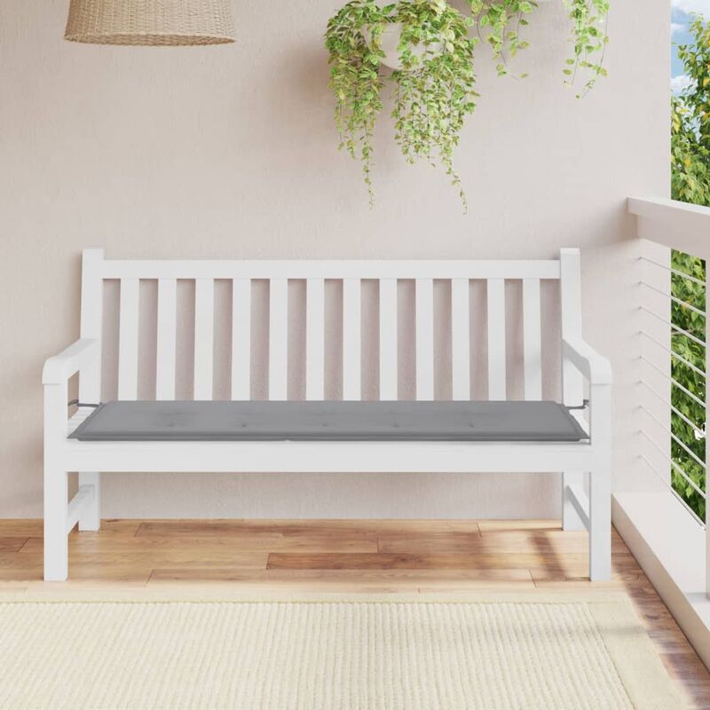 

Cojín de banco de jardín gris 150x50x3 cm - Gris