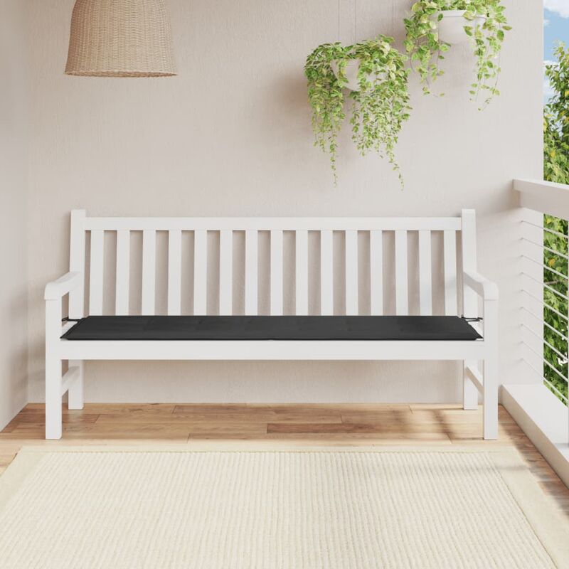 

Cojín de banco de jardín negro 180x50x3 cm - Negro
