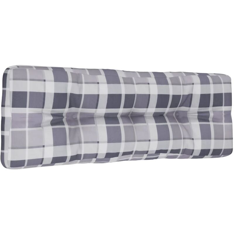 

Cojín de sofá de jardín patrón de cuadros tela gris 120x40x12cm - Gris