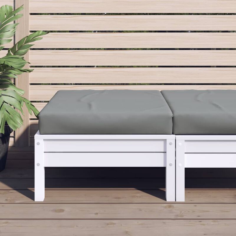 

Cojín para otomana de palés tela gris - Gris