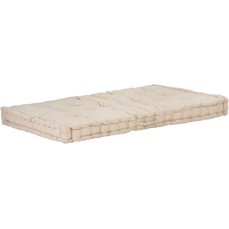 

Cojín para palés algodón beige 120x80x10 cm - Beige