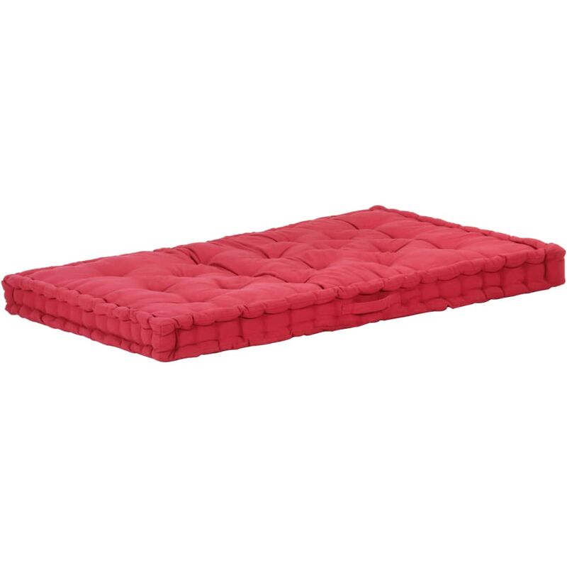 

Cojín para palés algodón burdeos 120x80x10 cm - Rojo