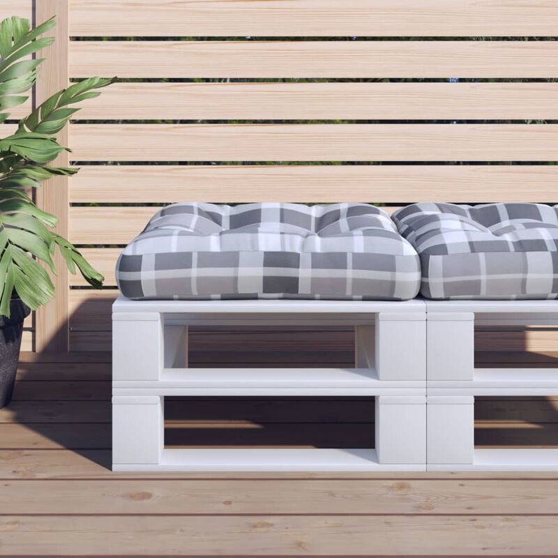 

Cojín para sofá de palets estampado a cuadros gris 58x58x10 cm - Multicolor