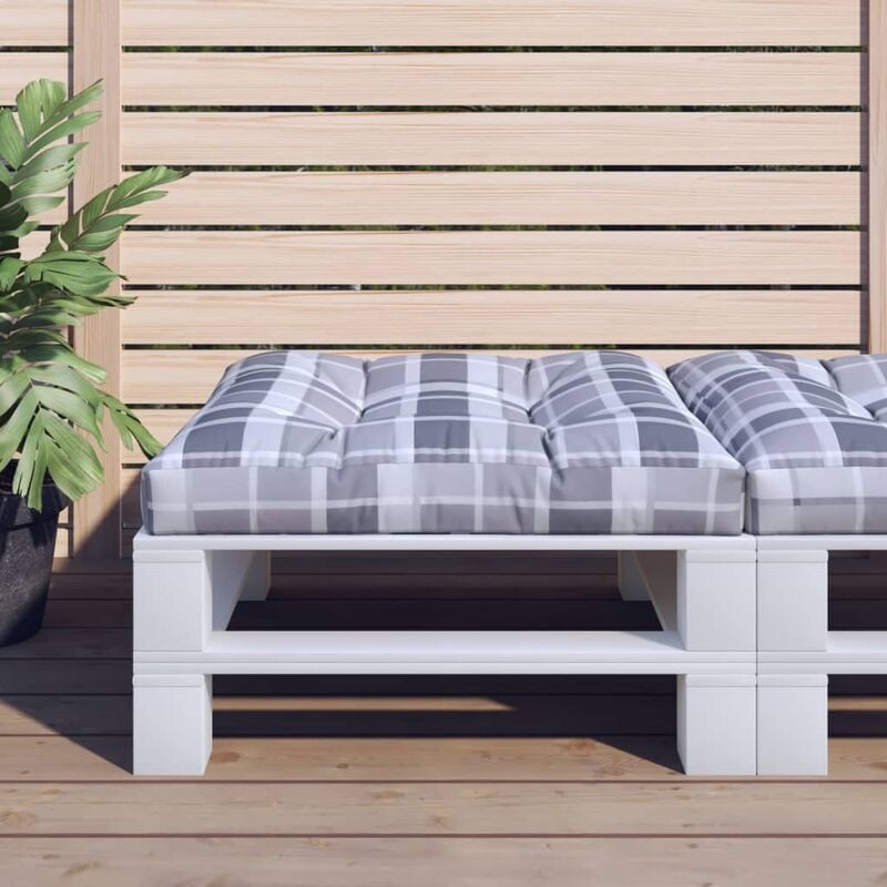 

Cojín para sofá de palets estampado a cuadros gris 70x70x12 cm - Multicolor