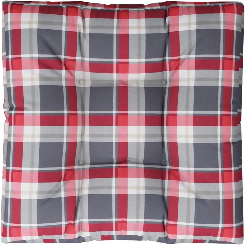 

Cojín para sofá de palets estampado a cuadros rojo 80x80x12 cm - Multicolor