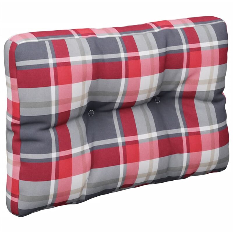 

Cojín para sofá de palés estampado a cuadros rojo 50x40x12 cm - Multicolor