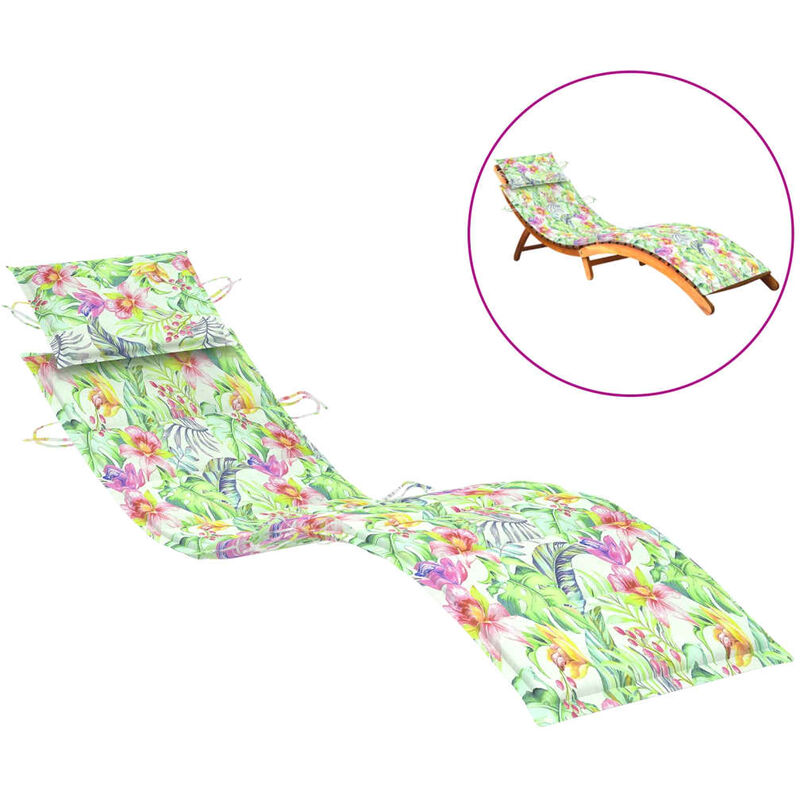 

Cojín para tumbona estampado de hojas 186x58x4 cm - Multicolor