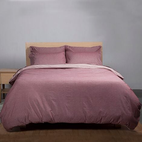 Cojunto funda nórdica y funda almohada para cama de 90cm en algodón Amaranta - Rosa