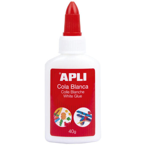 Cola blanca de 40 g. Cola blanca líquida con un aplicador de punta y tapa superior no desmontable que permite una aplicación fácil y precisa. Fórmula