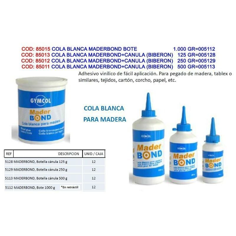 

MIBRICOTIENDA cola blanca maderbond+canula (biberon) 125 gr 005128