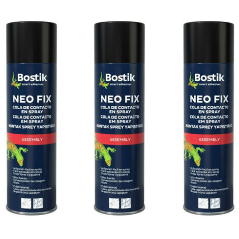 Cola en spray 500 ml,adhesivo de contacto rapido bostik pack 3 sprays