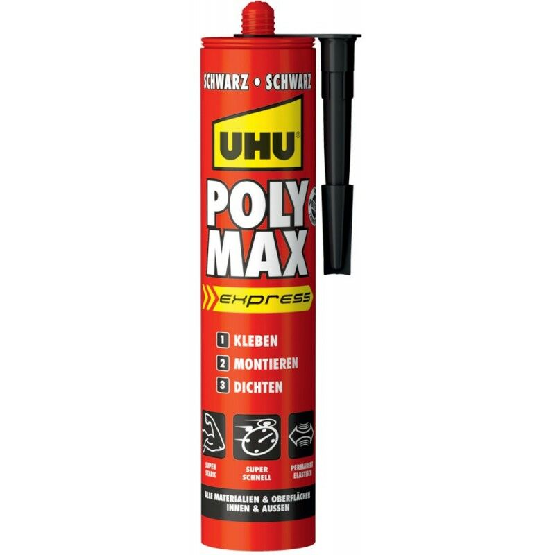 

Cola universal resistentee al agua Poly Max Express junta universal 425 g negro 47200 - UHU POLY MAX (por 12)