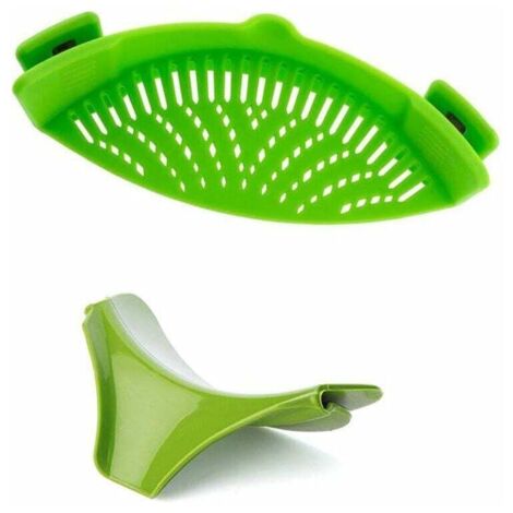 Colador con clip más embudo para sopa para cacerola. Tamaño universal/material resistente al calor.