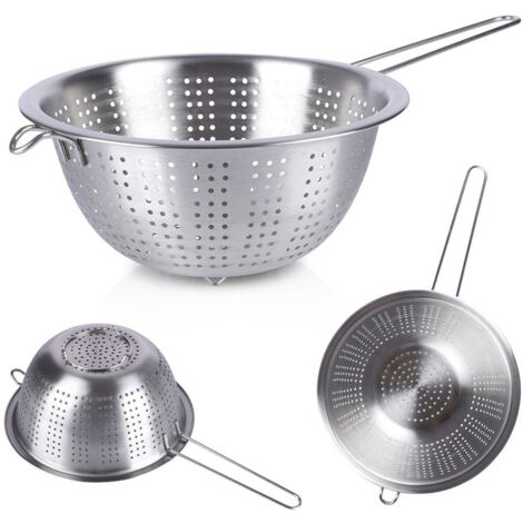 Colador de cocina de acero inoxidable con mango de 21 cm
