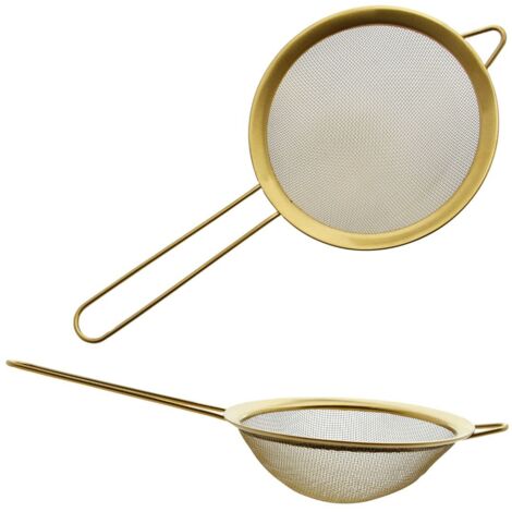 COLADOR DE COCINA DE ACERO INOXIDABLE DORADO CON COLADOR DE MALLA FINA