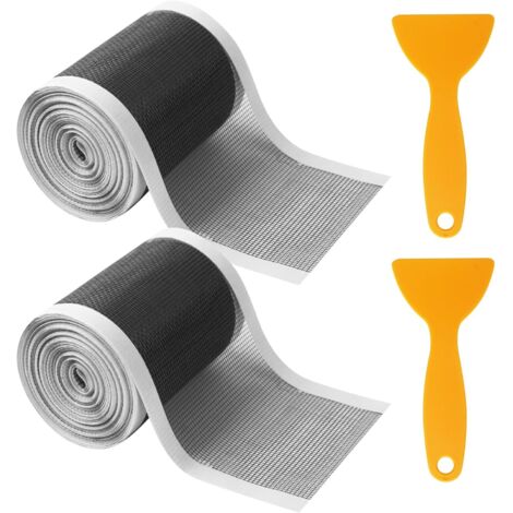 Colador de ducha, 10 cm x 10 m, filtro para cabello, tela de malla, adhesivo con espátula de plástico para desagüe de ducha, baño, bañera, balcón, 2 piezas