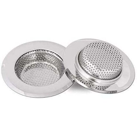 Colador de fregadero de acero inoxidable, rejilla para fregadero, 18 mm de profundidad, paquete de 2, 7 cm (pequeño)