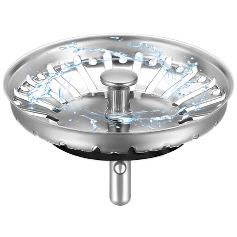 Colador de fregadero de cocina de 84 mm - Tapón de fregadero de cocina de acero inoxidable engrosado - Colador de fregadero antiobstrucciones con recolector de cabello y filtro para fregaderos de coci