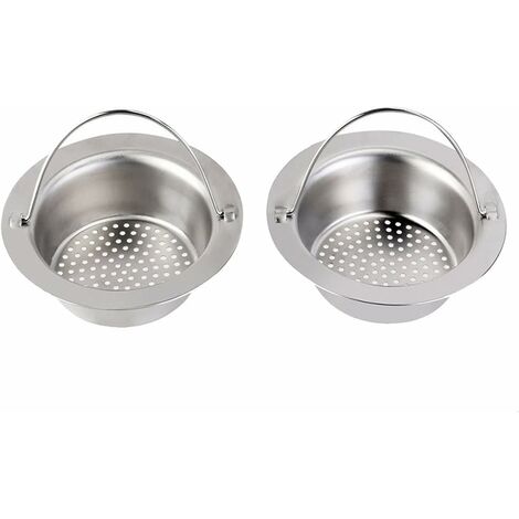 Colador de fregadero de cocina portátil de acero inoxidable de 2 piezas, tapón de desagüe para fregaderos de cocina de baño doméstico (pequeño)