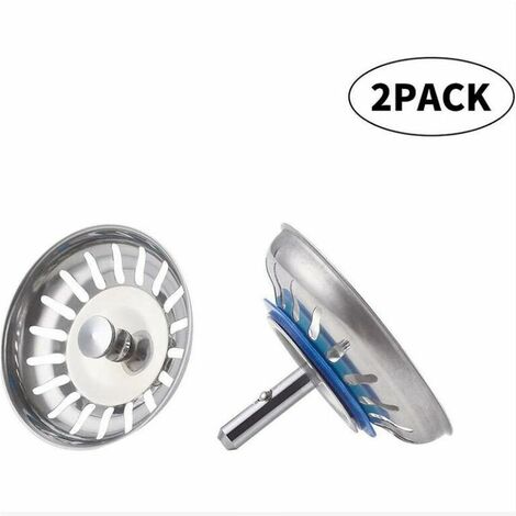 Colador de fregadero SUS304 Tapón de fregadero de acero inoxidable Colador de cocina Colador de fregadero Pulido 2 piezas Colador de fregadero Cesta Colador Diámetro del orificio 80 mm