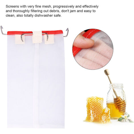 Colador de miel rectangular portátil para la compra - Filtrado de impurezas con malla fina, 37x22cm, blanco, 108g, incluye 1 filtro de miel.
