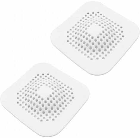Colador de pelos para bañera (2 unidades), de silicona, para desagüe de ducha, con ventosa para fregadero de cocina y baño (blanco)