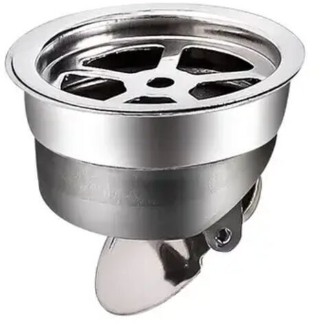 Colador de piso para baño n.° 1, filtro de drenaje por gravedad para lavabo de baño, tapa con bisagra, drenaje de piso de acero inoxidable, doble núcleo, antiobstrucción