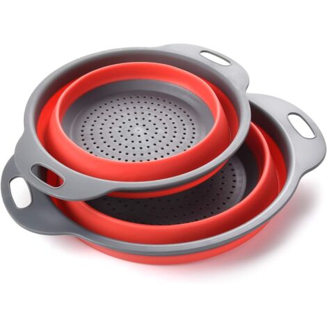 Colador de silicona plegable, colador/tamiz de silicona plegable para cocina sobre fregadero, ecológico, no tóxico, fácil de limpiar, apto para lavavajillas.