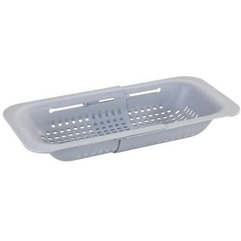 Colador extensible gris claro para fregadero, 36,5-50 x 20 x 7 cm