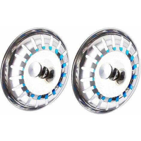 Colador para fregadero de cocina, 2 piezas, tapón de fregadero de acero inoxidable poroso de 80 mm para un fácil drenaje.