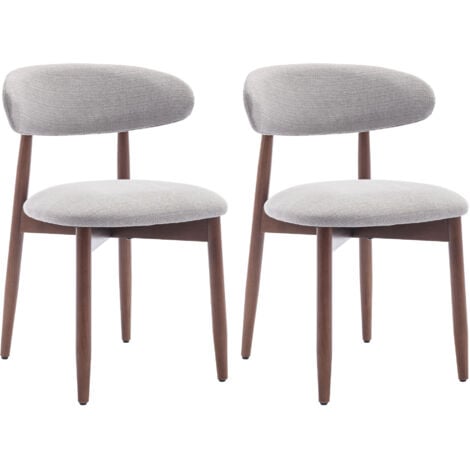 COLAMY Chaise - Chaises en bois massif – Lot de 2, robustes et élégantes, style nordique minimaliste, idéales pour salle à manger et cuisine,gris