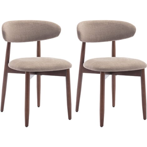 COLAMY Chaise - Chaises en bois massif – Lot de 2, robustes et élégantes, style nordique minimaliste, idéales pour salle à manger et cuisine,marron
