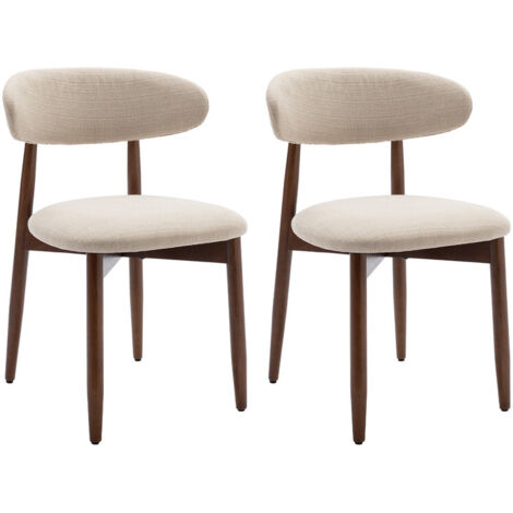 Colamy – Lot de 2 chaises en bois massif – Structure robuste en bois dur – Dossier ergonomique courbé – Confort optimal pour salle à manger et cuisine