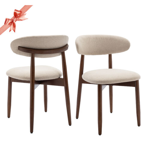 Colamy chaise-Lot de 2 Chaises -Chaise de Salle à Manger, Design Vintage, Chaise Idéales pour Cuisine et Salle à Manger-beige