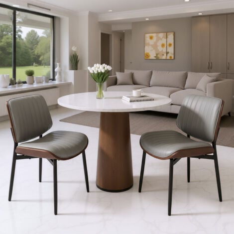 Colamy chaise-Lot de 2 Chaises -Chaise de Salle à Manger, Design Vintage, Chaise Idéales pour Cuisine et Salle à Manger-gris