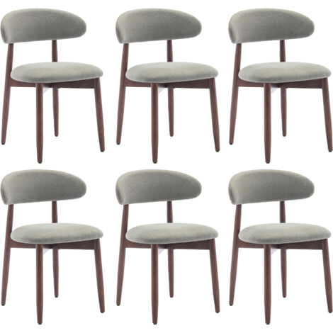 Colamy – Lot de 6 chaises en bois massif – Structure stable et durable – Dossier ergonomique – Confort optimal pour salle à manger et cuisine – Vert