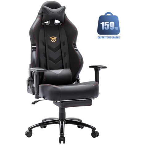 COLAMY Office Chair - Gaming chair, 360° swivel, adjustable backrest, suitable for gaming and work, black