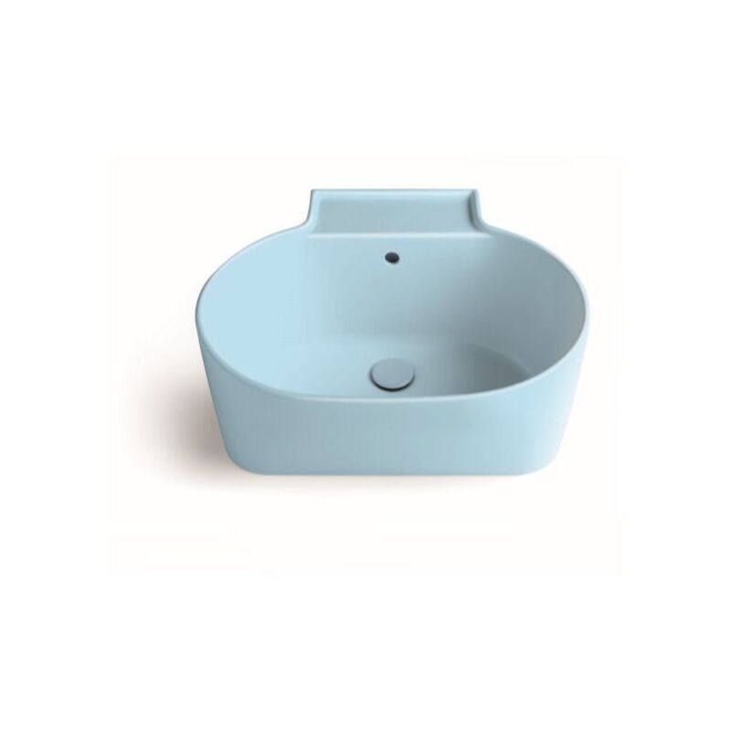 Image of Colavene - Lavabo in ceramica azzurro matt 60x50-Tina Colore: Azzurro