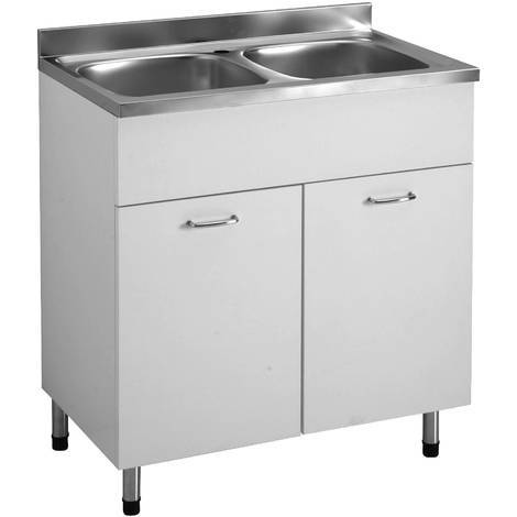 Lavello Cucina 2 Vasche 80 Cm.Colavene Sottolavello Con Lavello 2 Vasche 80 90 100 Cm 800 Mm Tela Grigio 118105