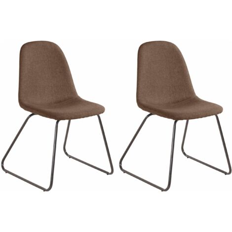 ColbyChaise de salle Ă manger en tissu marron 2 Pack