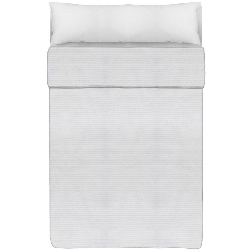 

Colcha blanca de rayas clásica de microfibra para cama de 90 cm