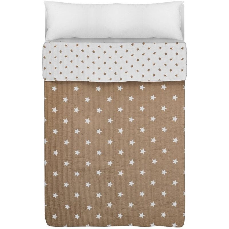 

Colcha bouti de estrella beige contemporánea de microfibra para cama de 135
