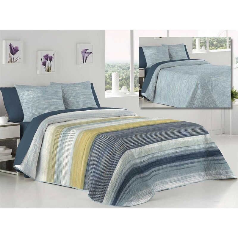 

Fundeco - Colcha Bouti Reversible Carter Azul Cama 150