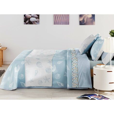 Colcha Capri Azul. Cama 160x200 cm., Bedding and textiles for the bedroom