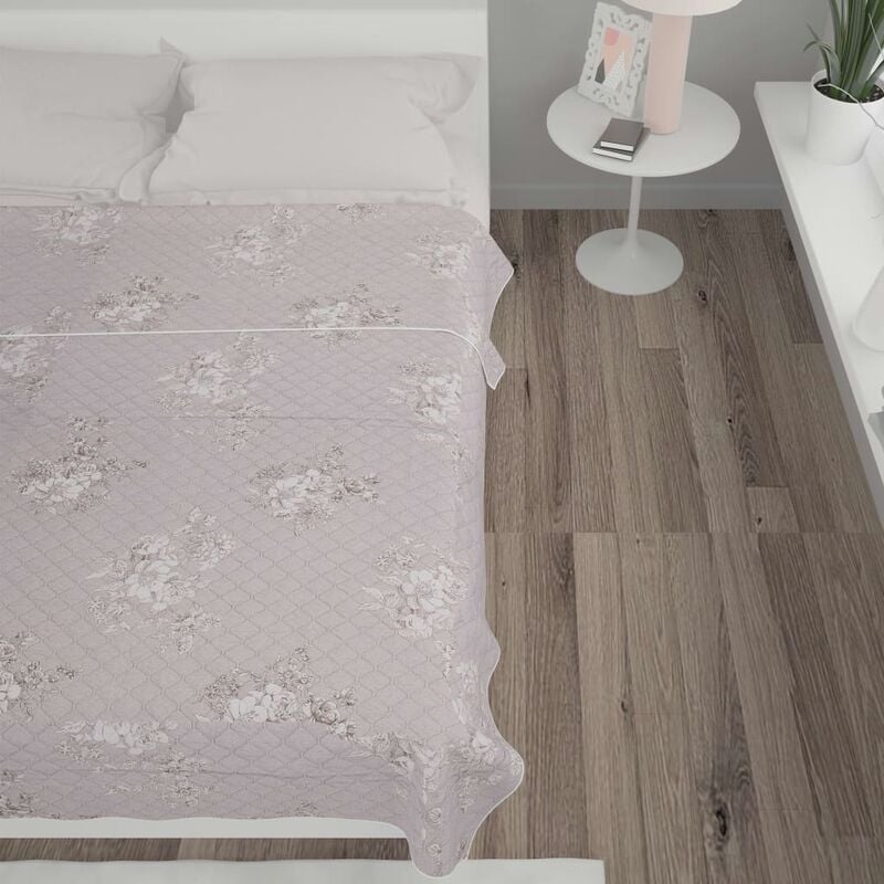 

Colcha de tela ultrasonica acolchada gris taupe 230x260 cm
