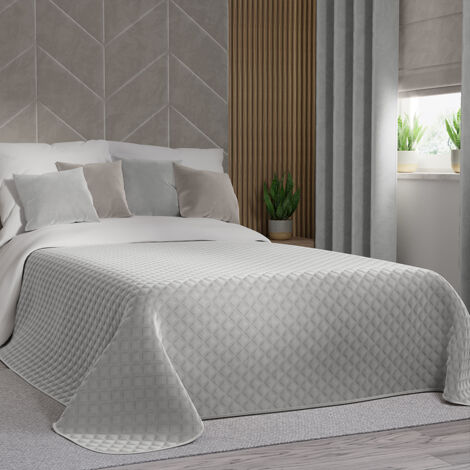 Colcha decorativa VELVI - gris pastel, elegancia acolchada - 220x240cm