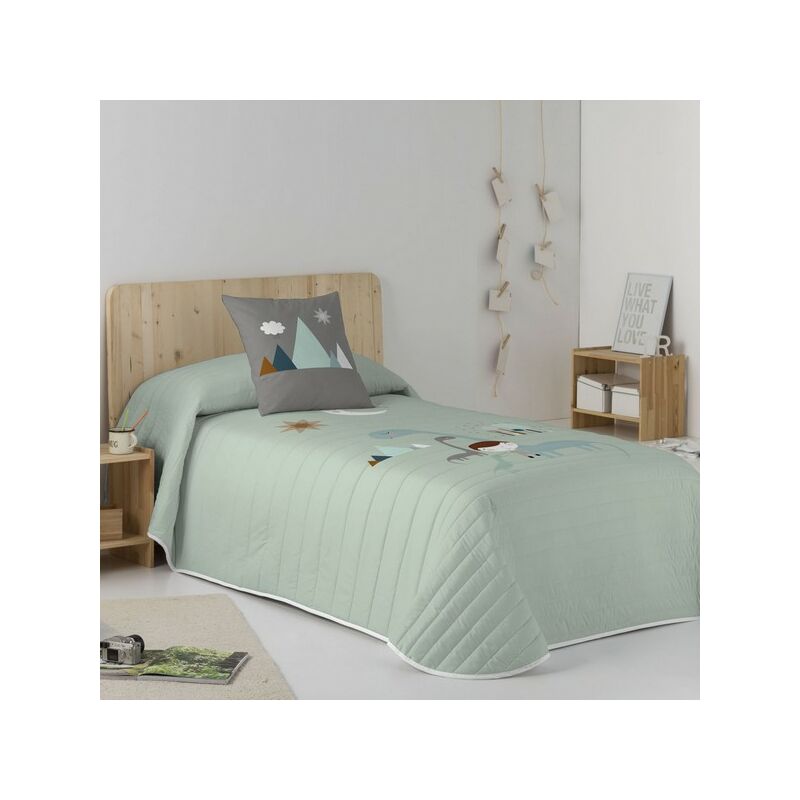 

Colcha Reversible Haciendo el Indio Jurassic Green