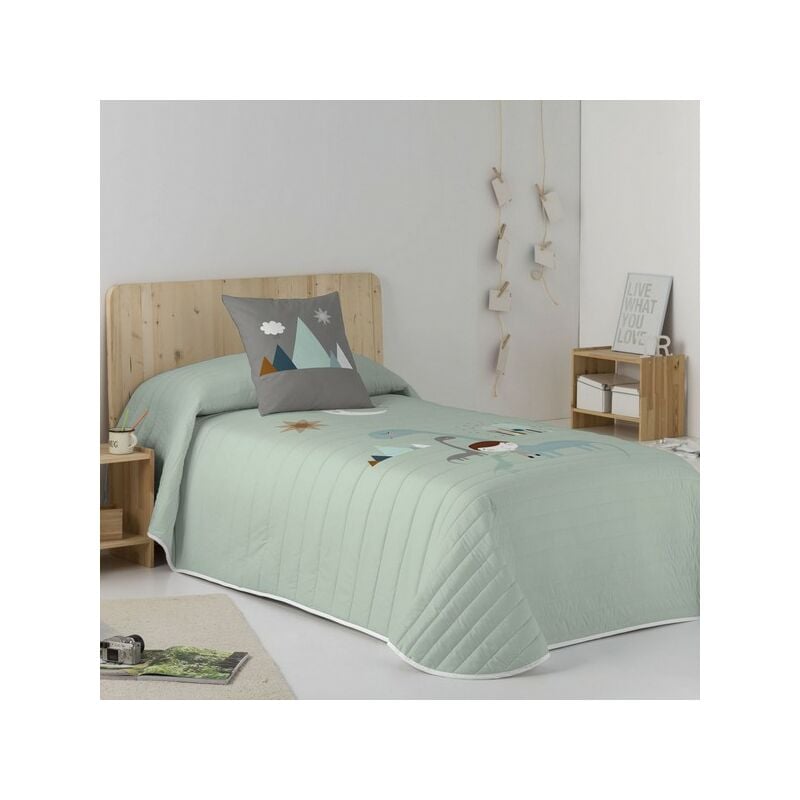

Colcha Reversible Haciendo el Indio Jurassic Green