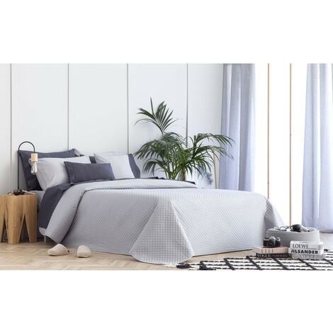 Colcha Bouti Para Cama Verano. Colcha Cubre Cama Acolchada Reversible  Rombos. Cama 90 - 180 X 260 Cm. Color Blanco. con Ofertas en Carrefour